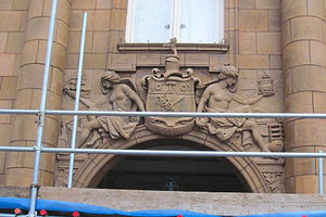 The coat of arms uncovered during the work