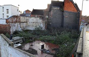 Inside the site of the explosion