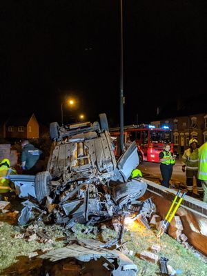 The scene after the crash. Photo: Aldridge Fire