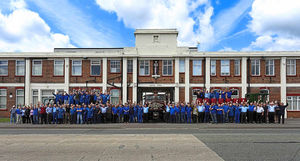 Staff from Doncasters Aerospace took a little time out to gather in front of the building to play their part in the 100th birthday celebrations by recreating the photo
