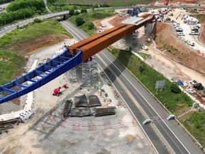 Supporting image for story: 'We're using frying pan technology!' HS2 begins work on incredible M6 'viaduct slide' near Birmingham Airport