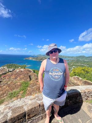 Matthew on holiday before he had lost his 3 stone