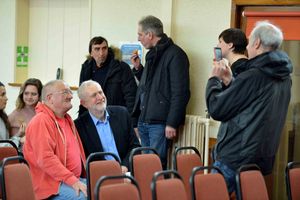 Time for a picture! Jeremy stops off to meet a supporter
