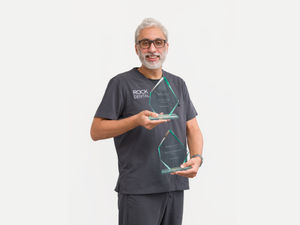 Anoup Nandra with two practice awards - Best Referral Practice and Best Patient Care