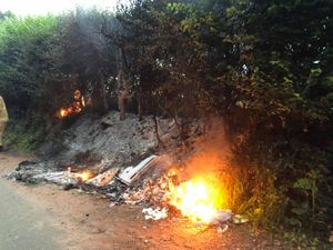 Supporting image for story: Fly-tipped rubbish fire starts early morning blaze near Bridgnorth