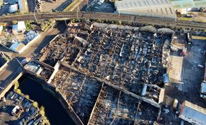 Aerial photographs taken by Express & Star photographer Tim Thursfield reveal the true extent of the fire in Lower Horseley Fields, Wolverhampton