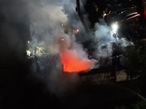 A still from the video of the fire. Image: John Staines