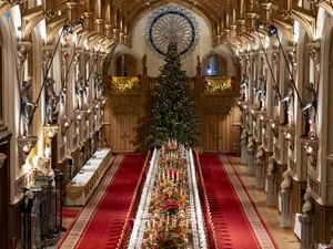 Supporting image for story: Banquet for King and Germany’s president held in shadow of Christmas tree