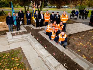 Supporting image for story: Handover after Oakengates poppy cross revamp