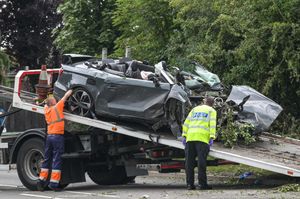 The convertible Audi was recovered with branches and leaves stuck in it. Photo: SnapperSK