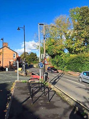 Different styles of lampposts