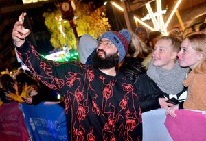 Selfie time! Members of Rak Su posed for pictures after their performance.