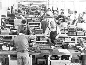 Inside the Yale Lock site in Willenhall back in 1979