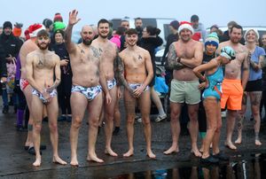 Some hardier souls went for traditional swimming costumes