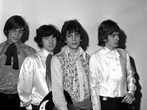 Black and white image of Pink Floyd from the 1970s