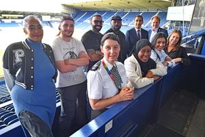 People from across the community gathered for the event. Front left, Kim Madill, Ayyatulahi Adlgun, Mya Kandola, Kerry Carmichael. Back left, Madison Hal, .Brandon Lee Talbot, Jashaan Gill, Darren Harriott, Shokat Lal and Calum Nesbit.