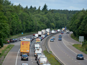 Supporting image for story: Go-slow fuel price protest causes tailbacks on M54