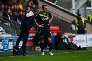 Shaun Whalley chats to former boss John Askey. (AMA)