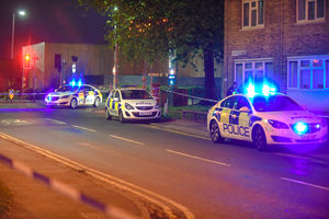 Police cars lined the streets as an investigation was launched. Picture: @snapperSK