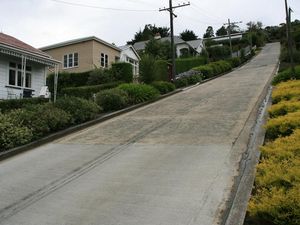 Supporting image for story: Welsh town challenges New Zealand for the title of ‘world’s steepest road’