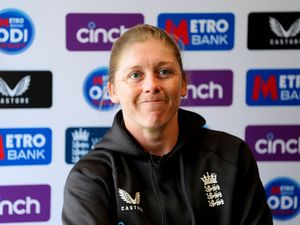 Heather Knight grimaces during an England press conference