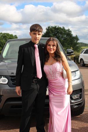 Ethan Turley and Tash Cambidge arriving to the event in style