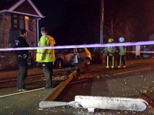 Supporting image for story: Pictures: Car knocks down lamppost in Rowley Regis crash