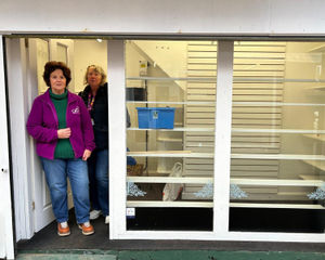 Volunteers from the Cats Protection charity shop in Wellington leave behind the empty unit. Picture: Cats Protection
