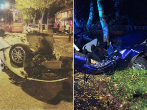 Supporting image for story: PICTURES: One in critical condition as six injured after cars overturn