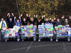 Supporting image for story: Former Goodyear workers donate £2,000 of food and toiletries to our Feed a Family This Christmas appeal