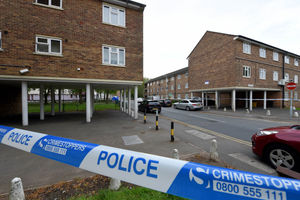 An area around Graisley Street is cordoned off by police. Photo: Tim Thursfield