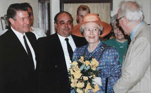 The Queen opens Molineux in 1994 with Mr Cotterell, left, and Sir Jack