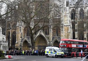 The scene outside Westminster Abbey