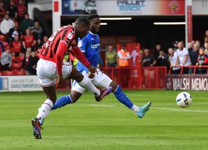 Daniel Kanu finds the bottom corner for Walsall just before half-time.
