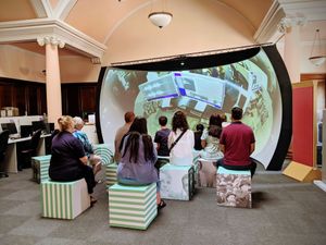 There were big screens with immersive views