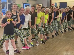Supporting image for story: Zumba group shows support for Ukraine