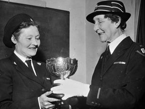 1965: Mrs L. Perkins (left), Commandant of Bridgnorth 28 Detachment, Red Cross, is pictured receiving the Viscountess Bridgeman Bowl, awarded annually for the most efficient detachment
