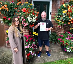 Stuart Bowen, winner of best hanging baskets