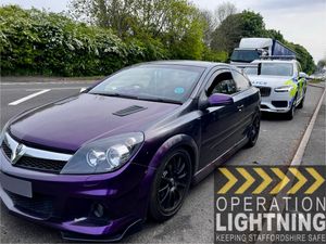 The Vauxhall was prohibited from the road after being found with a number of defects. Photo: Staffordshire Police Road Crime Team