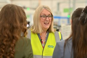 Minister for Skills Jacqui Baroness Smith at the Specsavers' factory in Kidderminster