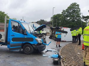 Supporting image for story: Van flipped onto side in Welshpool crash