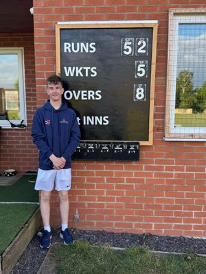 Master Cantwell as Man of The Match after his half century and 5 wickets.