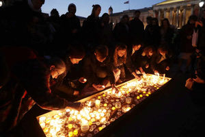 Candles were lit in Trafalgar Square
