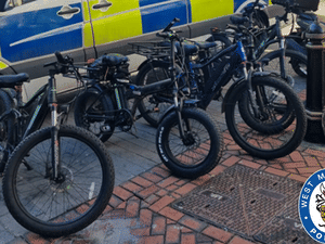 Supporting image for story: Police seize more than 50 illegally modified e-bikes in Birmingham city centre as owners faced fines and 'a walk home'