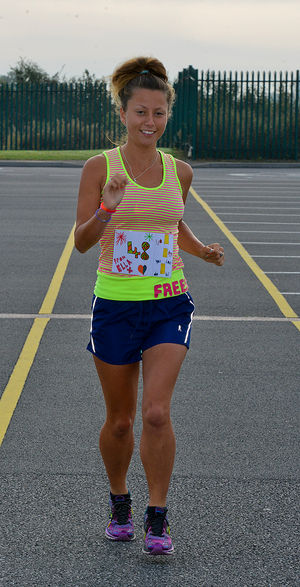 Amy Hughes taking part in her original challenge back in 2014.