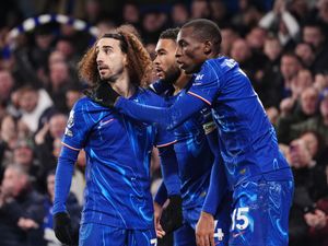 Marc Cucurella celebrates scoring