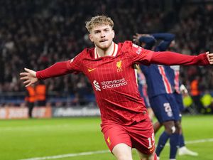 Harvey Elliott celebrates scoring