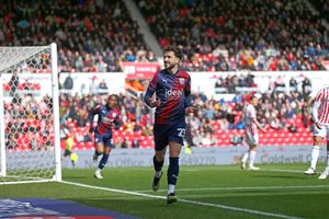 Mikey Johnston celebrates in front of the Stoke fans(Photo by Malcolm Couzens - WBA/West Bromwich Albion FC via Getty Images).