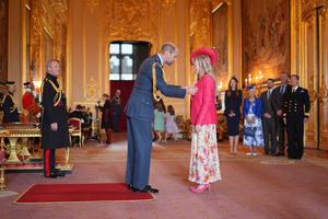 Dawn Astle with the Prince of Wales at Windsor Castle