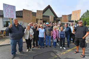 Protesters at the Cleveland Arms 